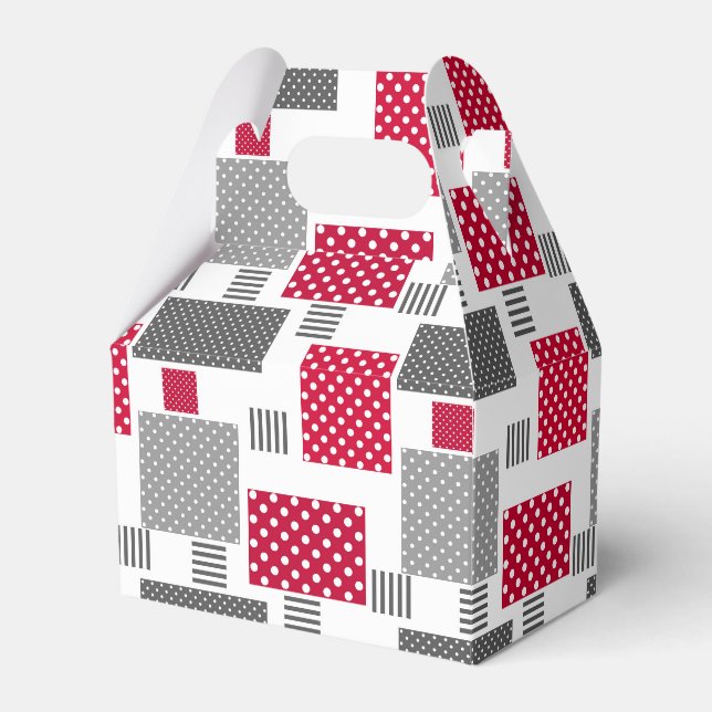 Ballotins Pneuka rouge gris patchwork sur arrière - plan bla (Verso)