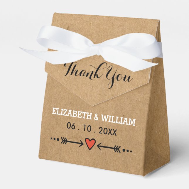 Ballotins Poignées et flèches roses Merci Mariage rustique (Verso)