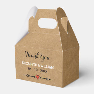 Ballotins Poignées et flèches roses Merci Mariage rustique