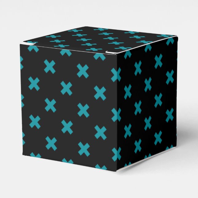 Ballotins points de croix turquoises sur noir (Verso)