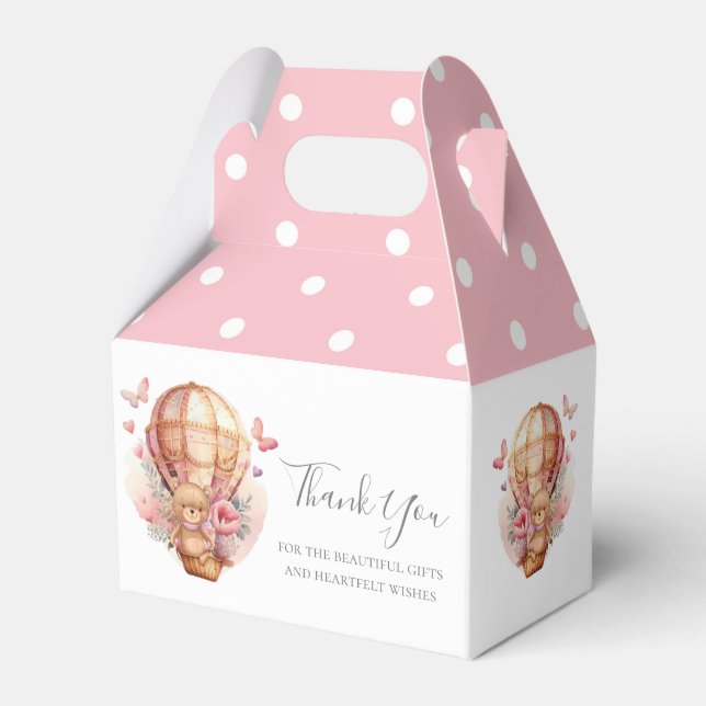 Ballotins Points Poka rose Teddy Hot Air Balloon (Verso)
