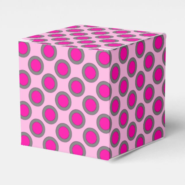Ballotins Points rétro cerclés, fuchsia, gris et rose (Verso)