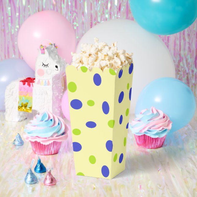 Ballotins Points verts et bleus sur le jaune (Fête)