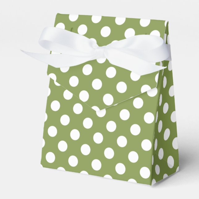 Ballotins Pois blancs sur vert olive (Verso)