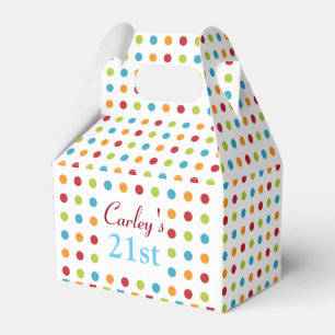 Ballotins Pois multicolores Personnalisé 21e anniversaire