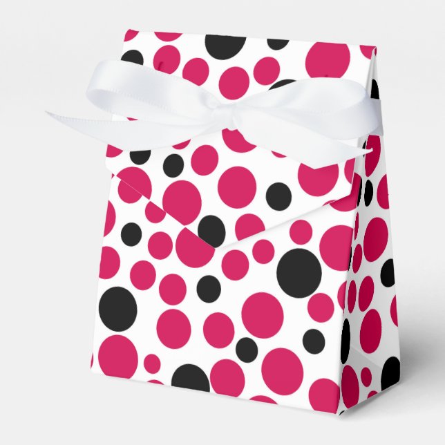 Ballotins pois noir rouge rétro sur arrière - plan blanc (Verso)