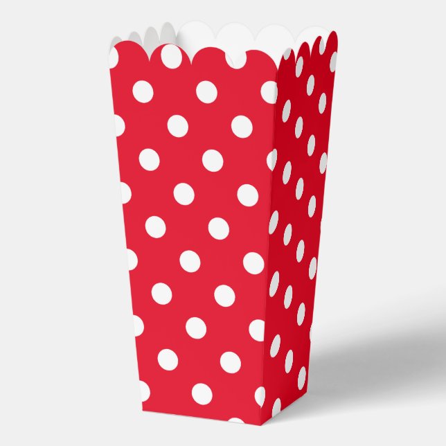 Ballotins Pois rouge et blanc motif pop-corn personnalisé (Recto)