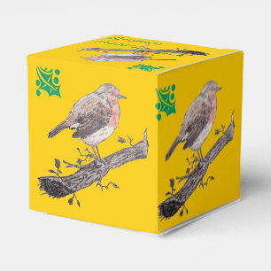 Ballotins poitrine rouge robin avec saint pour noël