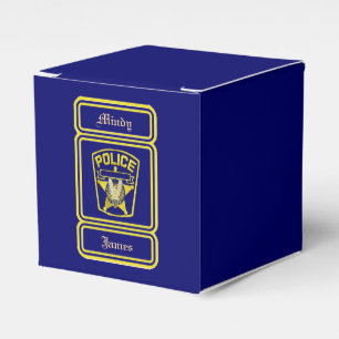 Ballotins Policeman Blue Wedding Favor Box