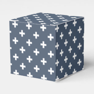 Ballotins Polka blanche croise sur bleu-gris