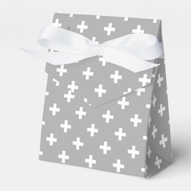 Ballotins Polka blanche croise sur gris (Verso)