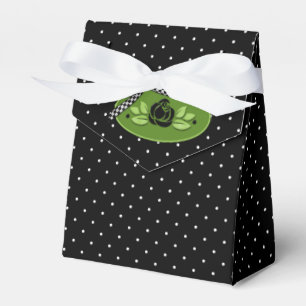 Ballotins Polka Dot Rose Black Tent Party Favoriser Box