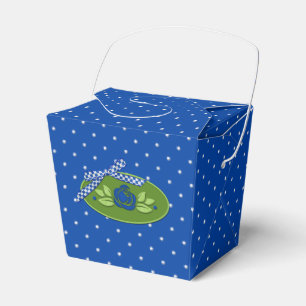 Ballotins Polka Dot Roses Blue-Take Out Party FavBox