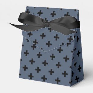 Ballotins Polka noire croise sur bleu-gris