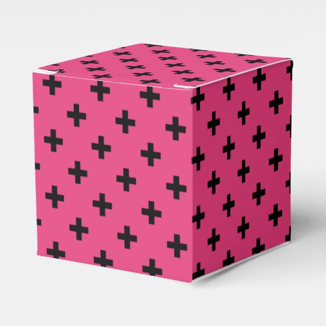 Ballotins Polka noire croise sur fuchsia (Verso)