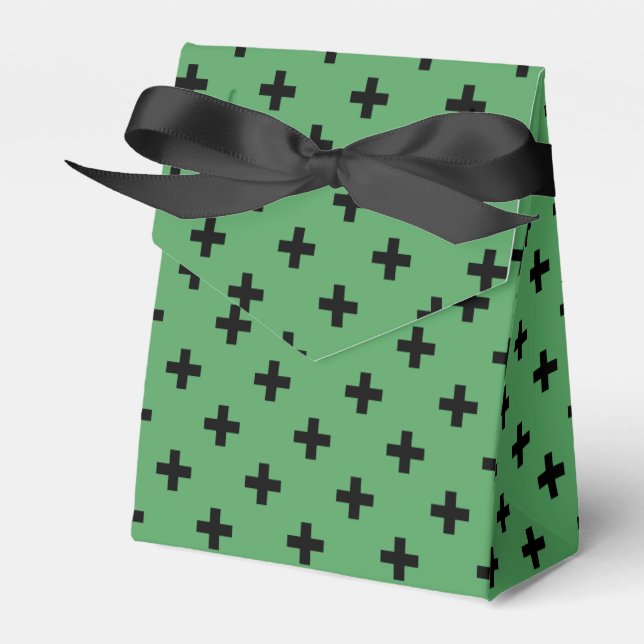 Ballotins Polka noire croise sur vert (Verso)
