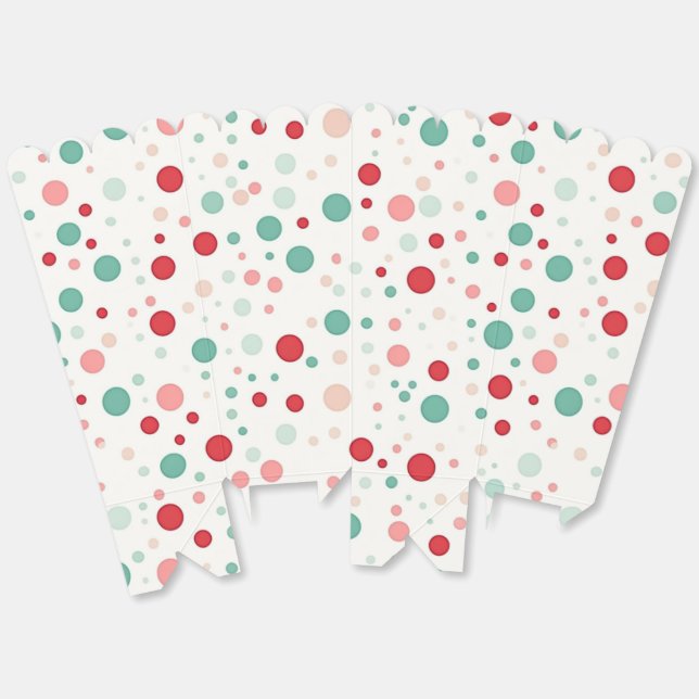 Ballotins Polka Rouge Turquoise moderne chic (Déplié)