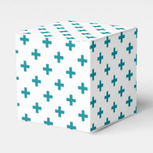 Ballotins Polka turquoise croise sur blanc