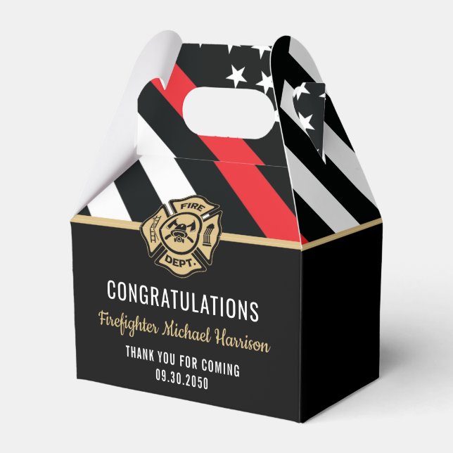 Ballotins Pompier Fire Academy Red Line Drapeau Graduation (Verso)