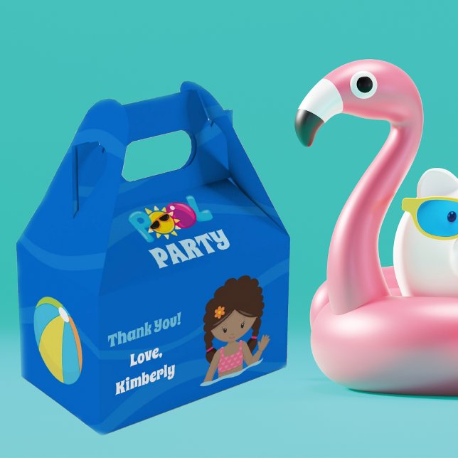 Ballotins Pool Party African American Birthday Girl Custom (Créateur téléchargé)