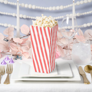 Ballotins Popcorn à rayure rouge aquarelle