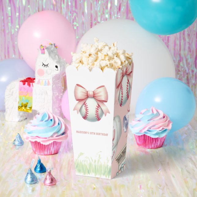 Ballotins Popcorn Baseball Rose Personnalisé (Fête)
