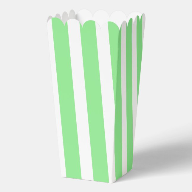 Ballotins Popcorn Classique Rayé de Vert Clair et Blanc (Recto)