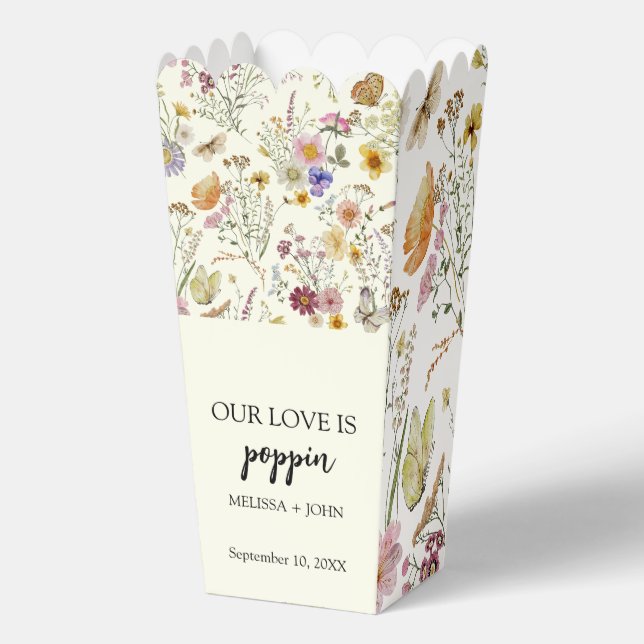 Ballotins Popcorn de papillon Boho fleur sauvage (Recto)
