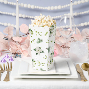 Ballotins Popcorn Décoratif Fleuris Blanc et Vert