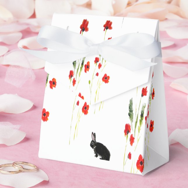 Ballotins Poppies rouges mignon lapin lapin (Mariage)