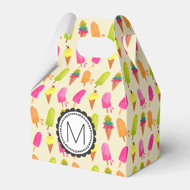 Ballotins Popsicles et crème glacée Monogramme personnalisé (Verso)