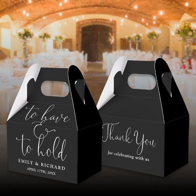 Ballotins Pour Avoir Et Tenir Un Mariage Noir Et Blanc (To Have And To Hold Black And White Wedding Favor Boxes)