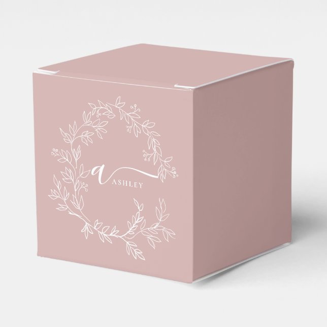 Ballotins Poussière de rose gênée Monogramme de nom de fille (Verso)