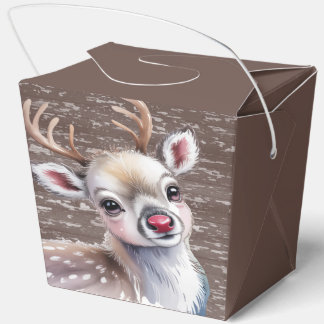 Ballotins Precious White Reindeer Red Shiny Nose Birthday 