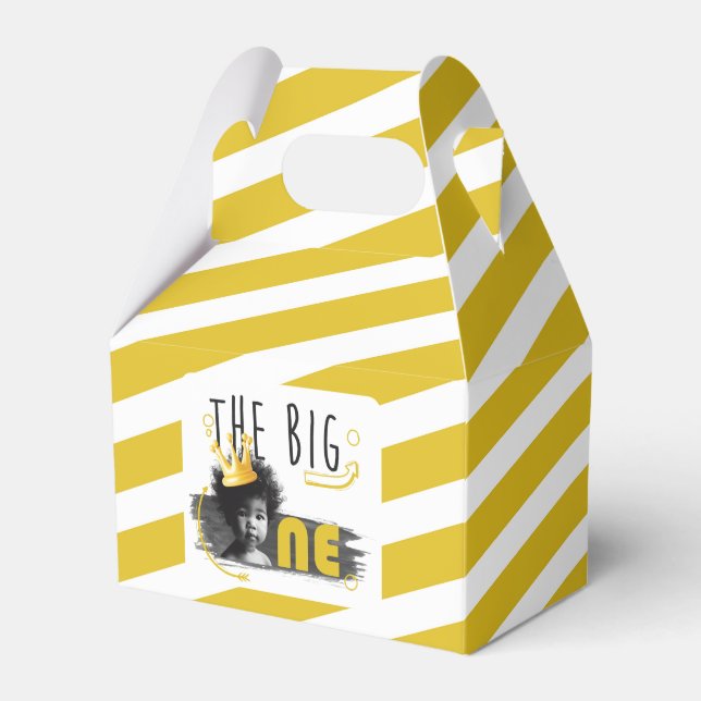 Ballotins Premier anniversaire Photo moderne noir blanc jaun (Verso)