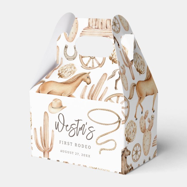 Ballotins Premier Rodéo Neutre Sud Cowboy Anniversaire Favor (Verso)