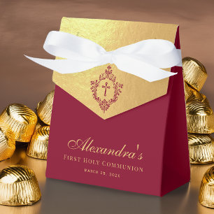 Ballotins Première communion fille Croix Bourgogne Faux Or