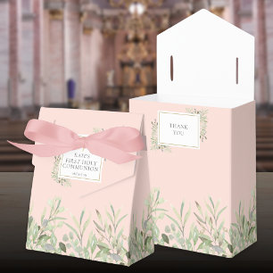 Ballotins Première Sainte Communion Rose Élégante Verdure