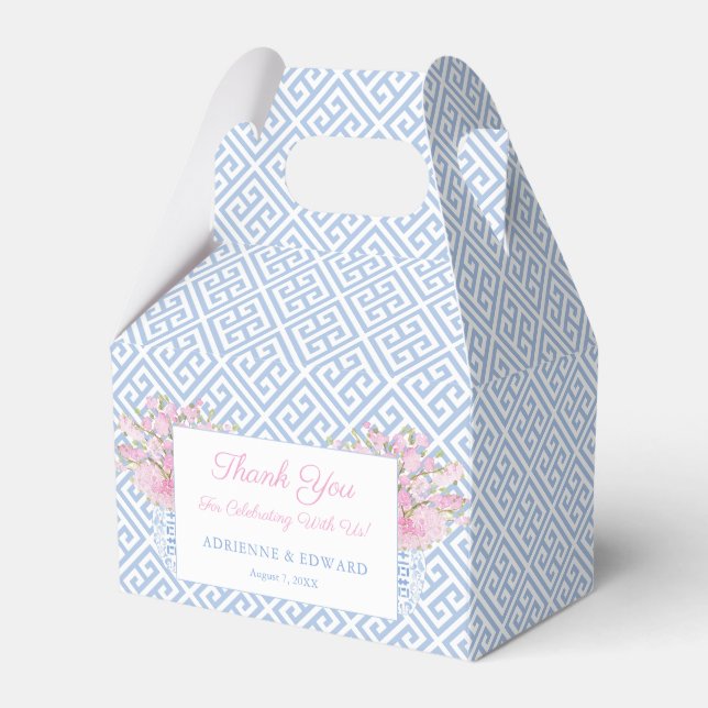 Ballotins Preppy Blue Et Rose Chinoiserie Chic Mariage (Verso)
