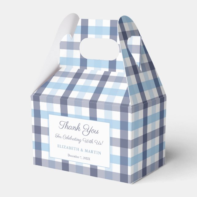 Ballotins Preppy Blue Plaid Boy Baby shower Party (Verso)