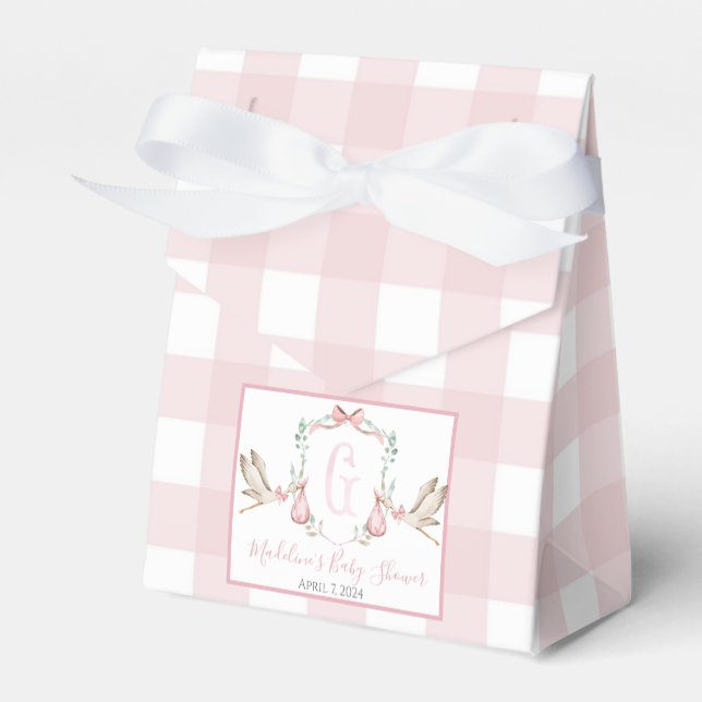 Ballotins Preppy Southern Rose Girl Baby shower de cigogne (Verso)