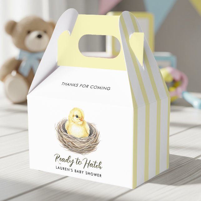 Ballotins Prêt à Éclore Jaune Fête de Naissance de Poussin d (Ready To Hatch Yellow Spring Chick Baby Shower Favor Boxes
)