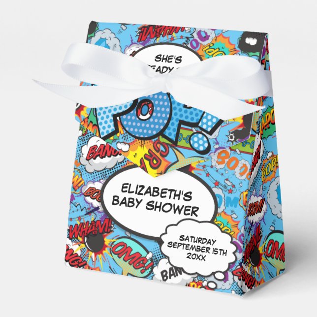 Ballotins Prêt à pop Baby shower Blue Comic Book (Verso)