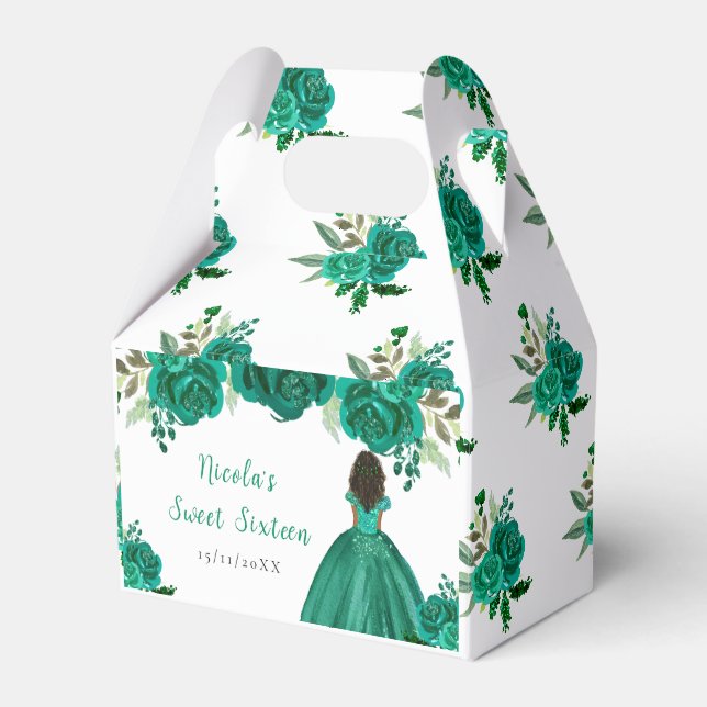 Ballotins Princesse à peau foncée Fleurs Florales Vertes Swe (Verso)