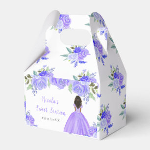 Ballotins Princesse à peau foncée Fleurs violettes Sweet Six