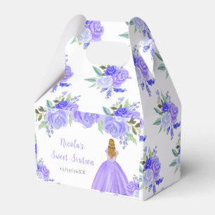 Ballotins Princesse aux Cheveux Blonds Fleurs Violettes Flor