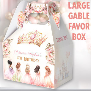 Ballotins Princesse Couronne rose or Floral Anniversaire Gra