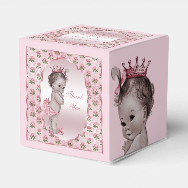 Ballotins Princesse Vintage personnalisée Baby Rose Merci (Arrière)