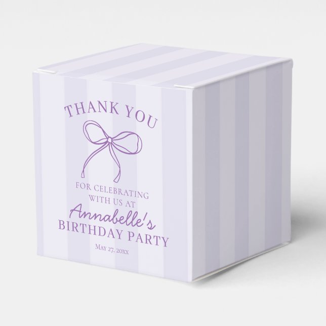 Ballotins Purple Coquette Bow Pastel Lavender Anniversaire (Verso)