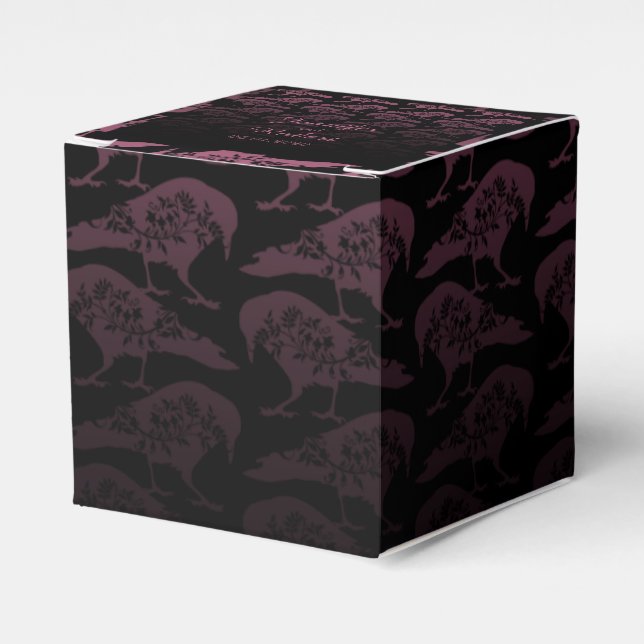 Ballotins Purple Corbeau gothique Mariage Favor Box (Verso)